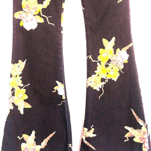 Free People Bellbottom pants with wide legs and orchid design Size 28 - Picture 4 of 6